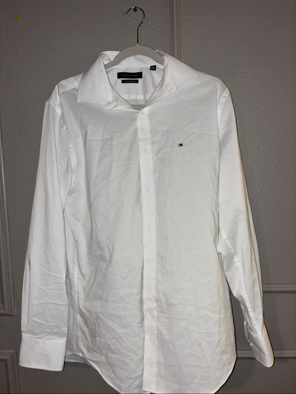 Tommy Hilfiger Men’s White Button-Front Dress Shirt